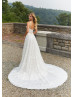 Sweetheart Neck Ivory Lace Floral Romantic Wedding Dress